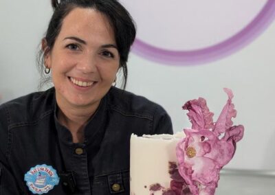 Tarta Fondant con Flores de Oblea